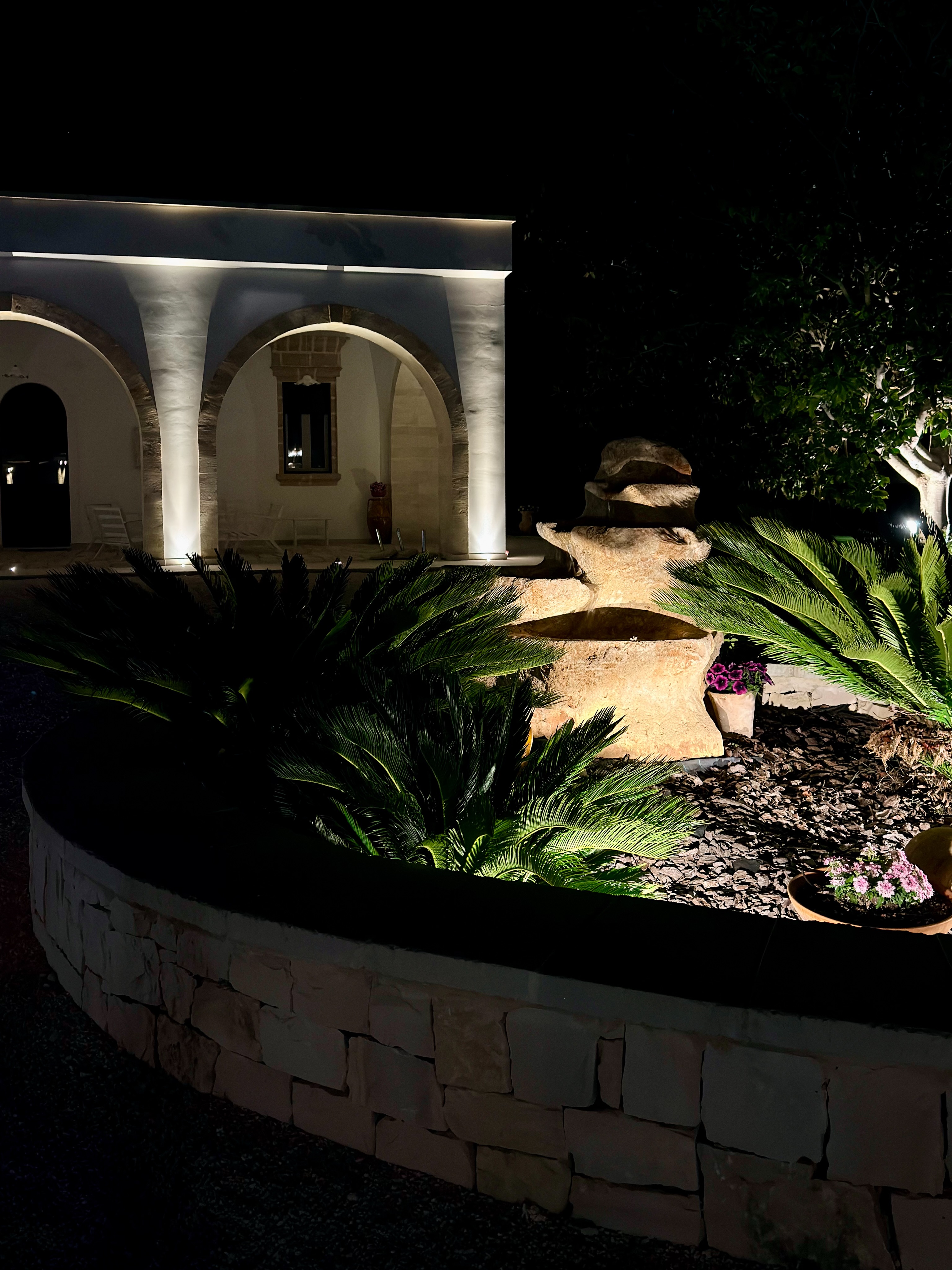 Arches lit at night